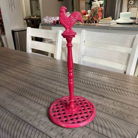 Grant Howard Other - Grant Howard Cast Iron Red Rooster Paper Towel holder